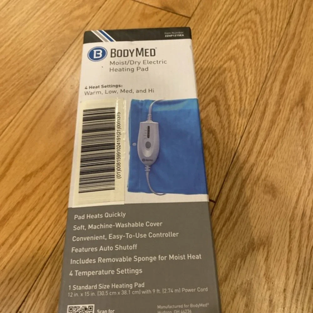 BodyMed Moist/Dry Electric Heating Pad‎ 4 Heat Setting Warm, Low, Med and Hi New